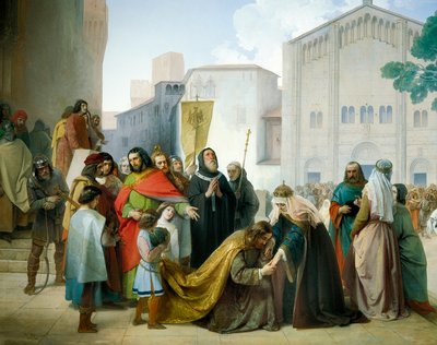 オットー2世と母アデレード・ドゥ・ブルゴーニュとの和解 作： Francesco Hayez