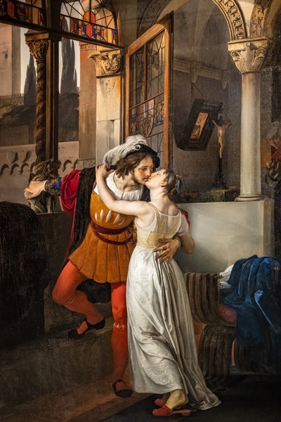 ロミオとジュリエットの最後のキス 作： Francesco Hayez