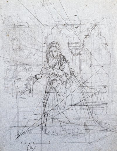 秘密の告発のための研究 作： Francesco Hayez