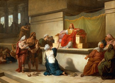 フランチェスコ・ハエズ（1791-1882）作「ソロモンの審判」、油彩、54.4×75cm、2. 作： Francesco Hayez