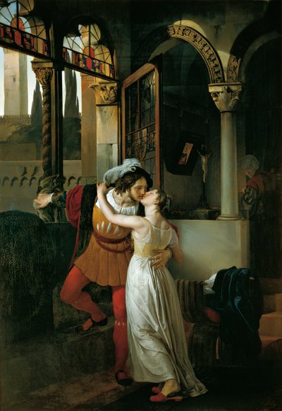ロミオとジュリエットの最後のキス 作： Francesco Hayez
