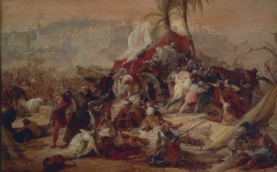 フランチェスコ・ハイエズ著「エルサレムで味わった十字軍第一次隊の渇き 作： Francesco Hayez