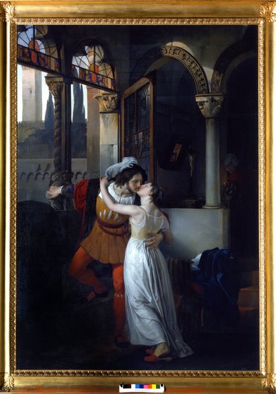 シェイクスピア作「ジュリエットとロミオ」のラストキス。絵画：フランチェスコ・ディ・ヘイズ 作： Francesco Hayez