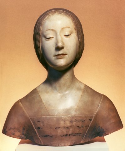 イザベラディアラゴナ（1470-1524）ナポリの王女、1488年（部分的に着色された大理石） 作： Francesco Laurana