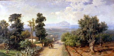 パレルモの周辺。フランチェスコ・ロジャコーノ（1841〜1915）の絵 作： Francesco Lojacono