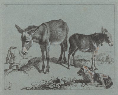 ロバと子馬、犬、農夫、17621763。 作： Francesco Londonio