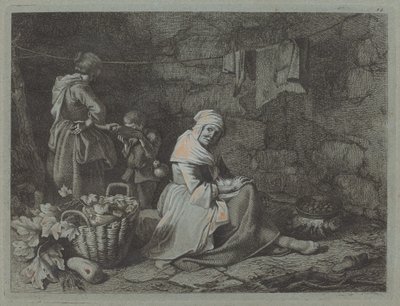 家の内部、1763 年。 作： Francesco Londonio