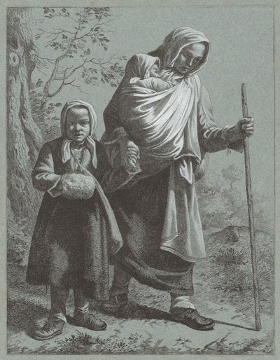 二人の子供を持つ農民の女性 作： Francesco Londonio