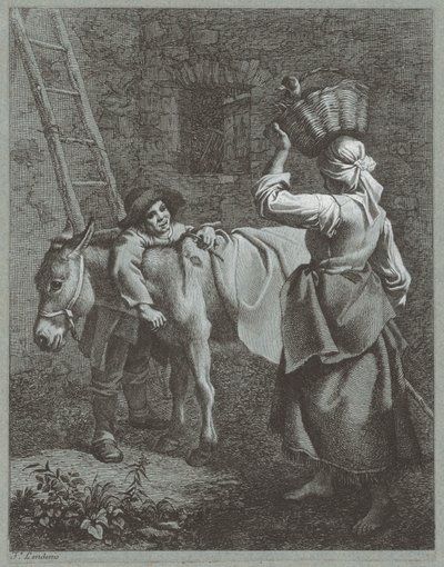 羊飼いの少年が農場の少女に語りかける 1764年 作： Francesco Londonio