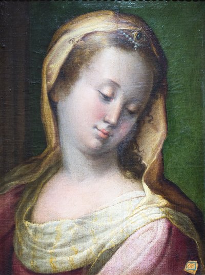 聖母頭部（油彩・キャンバス） 作： Francesco Longhi