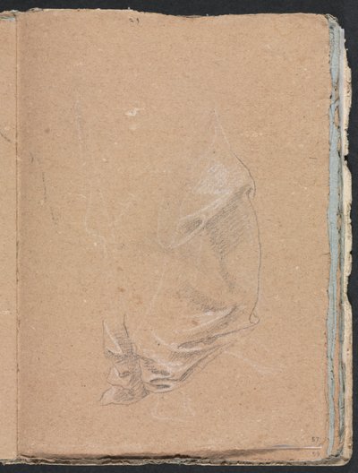 Verona Sketchbook：Drapery study page 57、1760。 作： Francesco Lorenzi