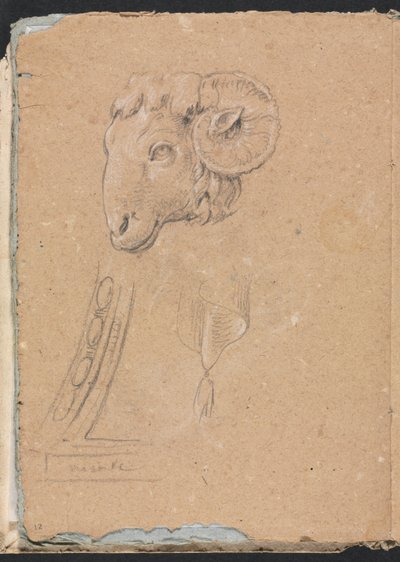 Verona Sketchbook：Rams head page12、1760 作： Francesco Lorenzi