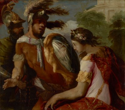 リナルドと鏡の盾、c.1650-55（銅に油彩） 作： Francesco Maffei