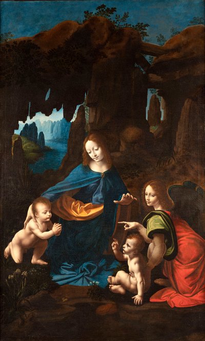 岩窟の聖母、ボルゲット作、1518～1520年頃。 作： Francesco Melzi