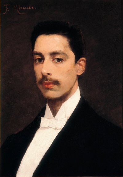 エンリケ・グラナドス（1867-1916）の肖像 スペインのピアニスト・作曲家 19世紀後半（絵画 作： Francesco Miralles Galaup