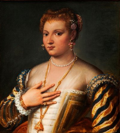 若いヴェネツィア女性の肖像（油彩・キャンバス） 作： Francesco Montemezzano