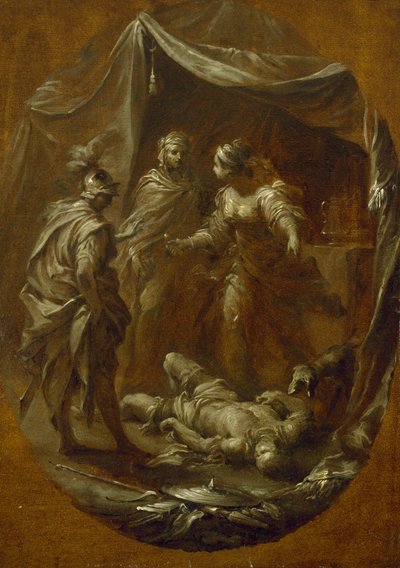 ヤエルとシセラ、1730年頃（紙に油彩、キャンバスに敷設） 作： Francesco Monti