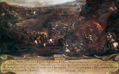 カンディア（クレタ島）の戦争::"battle between the Venetian fleet of Francesco Morosini (1619-1694) and the Turkish fleet in 1659" (Cretan War (1645-69): the battle between venetian and turkish fleet in 1659年のヴェネチア艦隊とトルコ艦隊の戦い)フランチェスコ・モンティ（1619-1694）による絵画 作： Francesco Monti