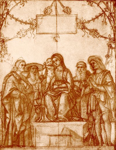 4人の聖人とマドンナ 作： Francesco Morone