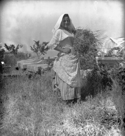 農民の肖像、アブルッツォ州、イタリア、1900年頃（モノクロ写真） 作： Francesco Paolo Michetti