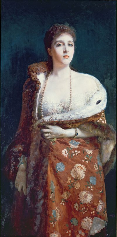 フォンディ公爵夫人の肖像 作： Francesco Paolo Michetti