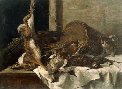 カジャジョーネのある静物（キャンバスに油彩） 作： Francesco Paolo Palizzi