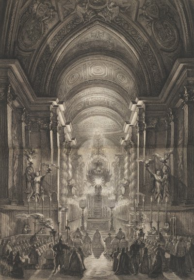 1787年、バチカンのアカペラ・パオリーナで行われたセレモニー。 作： Francesco Piranesi