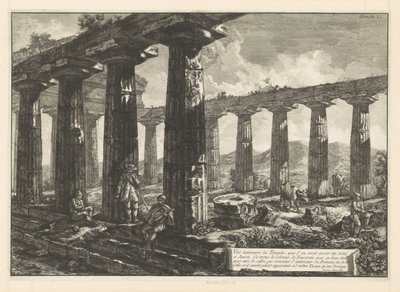 パエストゥムのジュノー神殿 Vue intérieure du Temple, que l