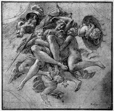 ユリシーズギャラリーのデザイン、フォンテンブロー、c1540s、1926 作： Francesco Primaticcio