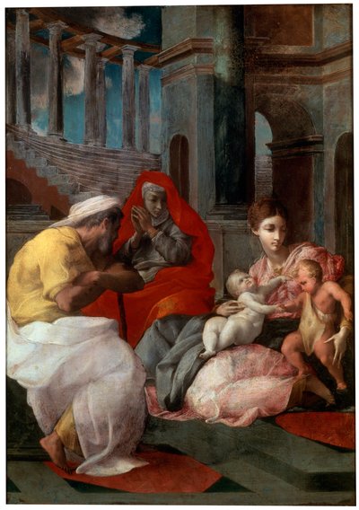 洗礼者ヨハネと聖エリザベスの聖家族、1541年 作： Francesco Primaticcio