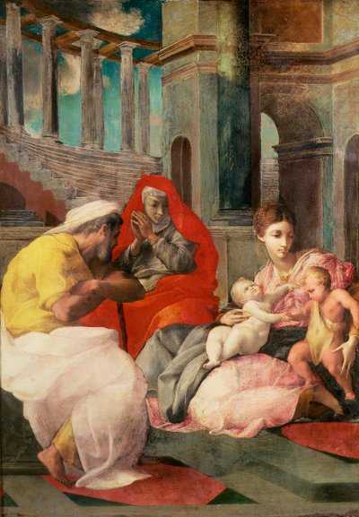 聖エリザベスと洗礼者聖ヨハネの聖家族、1541年3月（油絵） 作： Francesco Primaticcio