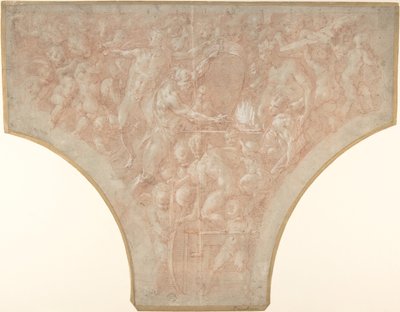 キューピッドのダーツを鍛造するヴァルカン、1552-56。 作： Francesco Primaticcio