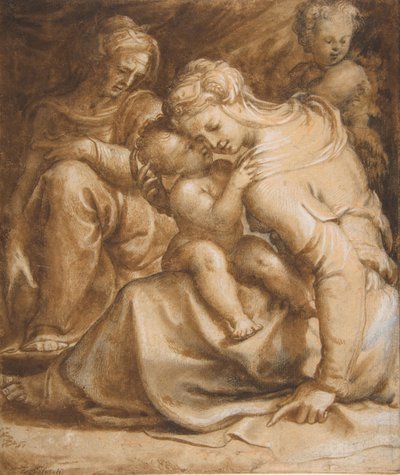 聖アンナと洗礼者ヨハネと一緒の聖母子, ca. 1550年。 作： Francesco Salviati