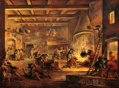 Francesco Simonini (1669-1753) による略奪キッチン。 作： Francesco Simonini