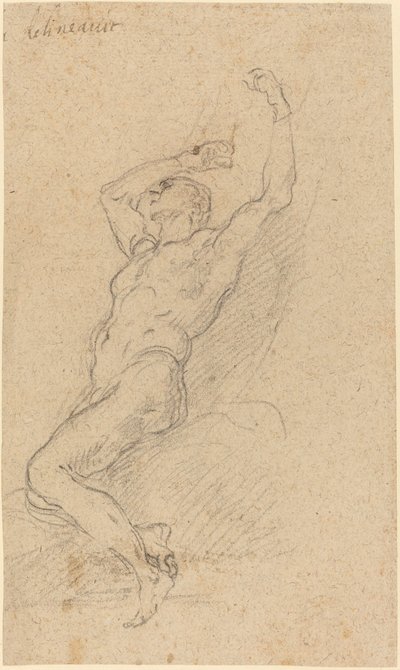 岩に鎖でつながれた裸の男 作： Francesco Solimena