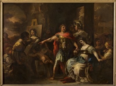 アレキサンダーとカンパスペ」1695年以前（銅板に油彩 作： Francesco Solimena