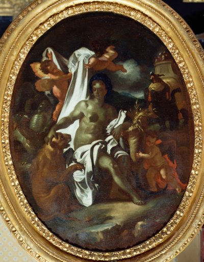 アフリカの寓話（キャンバスに油彩） 作： Francesco Solimena