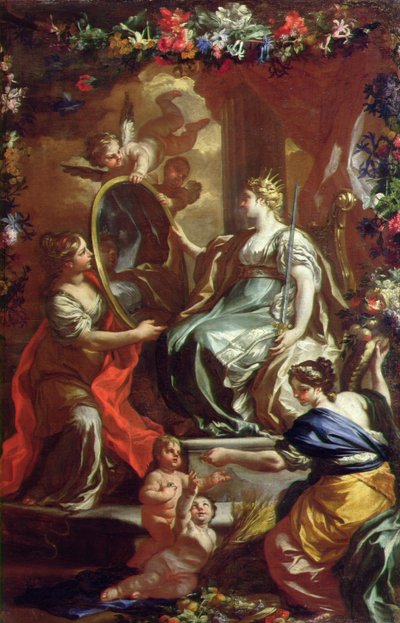 栄光の治世の寓話、1730年頃 作： Francesco Solimena