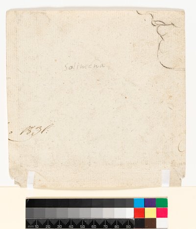1747年以前（紙にグラファイト）、紙の裏に描く（逆）[5938551を参照] 作： Francesco Solimena