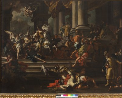 ヘリオドロスはエルサレムの寺院から追放されました、1720-24 作： Francesco Solimena