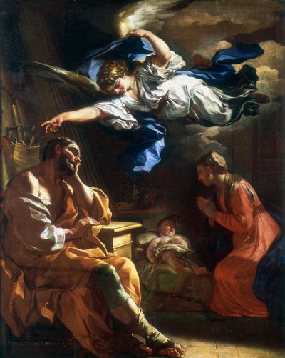 「聖ヨセフの夢」、c1677-1747 作： Francesco Solimena