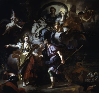 ディドとアエネアスの王室狩猟、1712-14年頃 作： Francesco Solimena