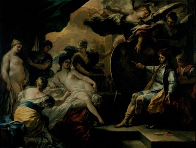 ゼウシスとクロトンの乙女たち」（銅に油彩 作： Francesco Solimena