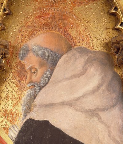 Perfil de Dalbono Eduardo detalhe do Retábulo de Lázara, de Francesco Squarcione (1397-1468), têmpera sobre painel 作： Francesco Squarcione