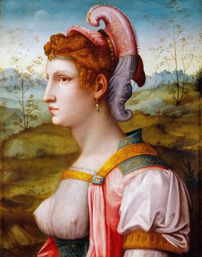 La sibylle - Sibyl - Bacchiacca, Francesco (1494-1557) - 1525-1550 - 木に油彩 - 70x54 - ヴィエンヌ美術史博物館 作： Francesco Ubertini Il Bacchiacca