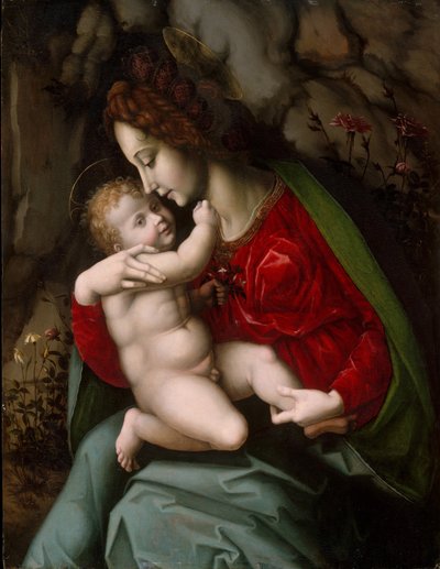 マドンナと子供、1520年頃（木の上の油と金） 作： Francesco Ubertini Verdi Bachiacca