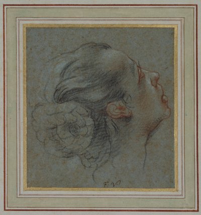 横顔の少女の頭 作： Francesco Vanni