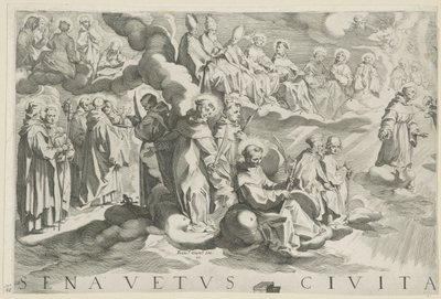 シエナの地図（左上部分） Senavetus civitas virginis (オブジェクトのタイトル) 作： Francesco Vanni