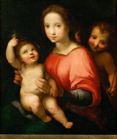 聖母子と少年時代の洗礼者ヨハネ - フランチェスコ・ヴァンニ（1563-1610）。木に油彩、約1600年。寸法：54x46 cmヴィエンヌ美術史博物館 作： Francesco Vanni