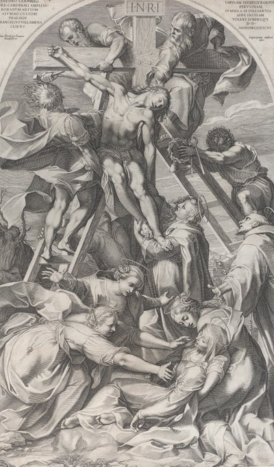 十字架からの降下、1606年。 作： Francesco Villamena